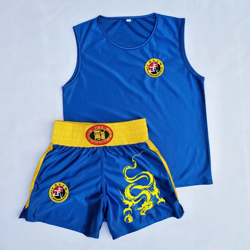 ММА Муай Тай Бокс Джерси шорты набор вышитый дракон свободный боевой Удар Боксерский Топ плавки тренировочный костюм Спорт Шорты