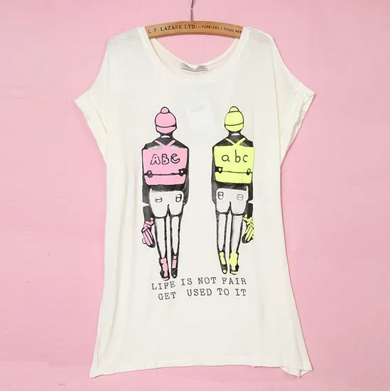 2013 new fashion women's wholesale endorsement package student Printed round T-shirt1174 | Женская одежда