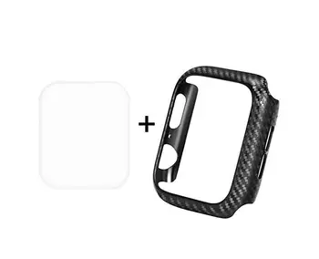 

Carbon Fiber Watch Cover with 3D Curved Edge Hot Bending Watch Screen Protector for Apple Watch Series 4 40mm
