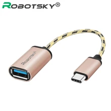 Nylon USB Type C OTG for Macbook 5 Gbps USB Type-C To USB 3.0 Type C OTG Adapter Type-C Cable for Nexus 5X 6P LG G5 HTC M10