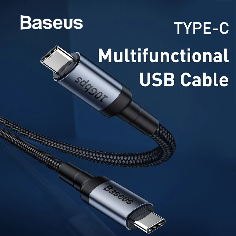 Кабель Baseus usb type C to type C 5 Гбит/с скорость передачи данных QC3.0 кабель для быстрой зарядки Gen2 поддержка проекционного экрана