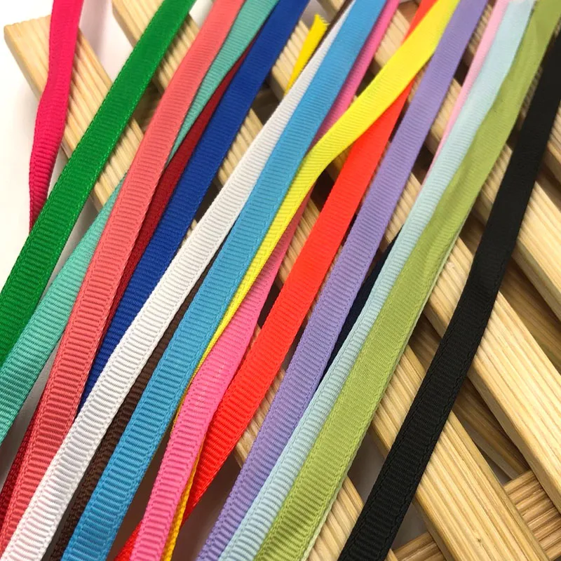 8 ярдов 6 мм Ширина 100% полиэстер сплошной цвет простой Grosgrain ленты | Дом и сад