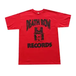 Death Row Records Для мужчин t-shirt красный Для мужчин футболка печати хлопок короткий рукав Футболка 100% хлопок короткий рукав o-образным вырезом топ