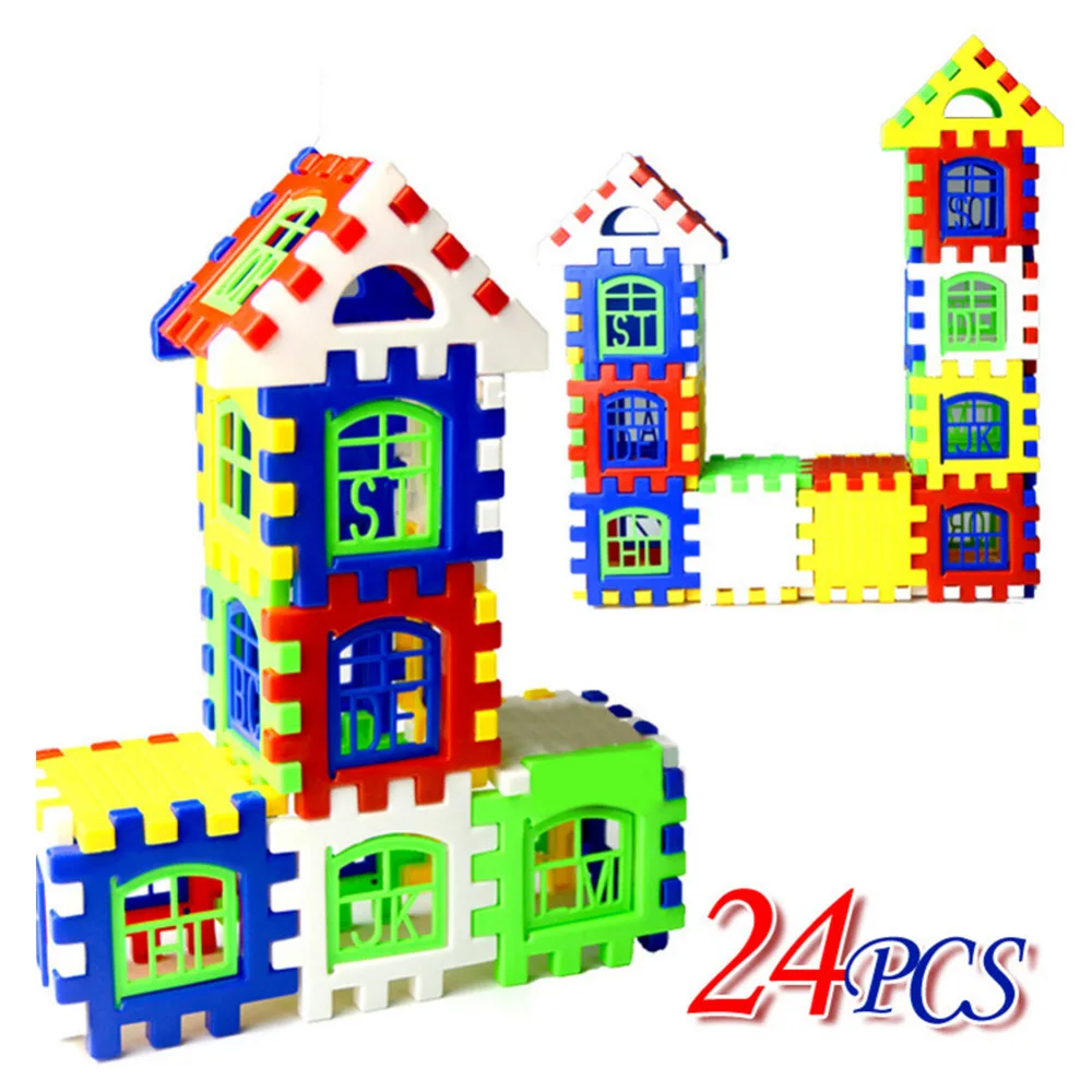 

24 Pcs/Set Baby Kids House Building Blocks Educational Learning Construction Developmental Toy Set High Quality Brain Game Toy