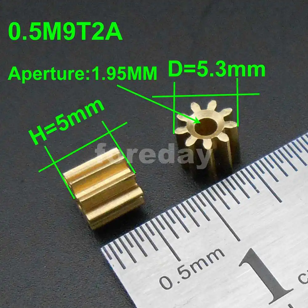 10PCS/LOT Copper Spur Gear Brass Gears 0.3M 0.4M 0.5M 0.5 Modulus Aperture 1MM 2MM 3MM 3.17MM 5MM 7T 8T 9T 10T 12T 14T 15T 16T