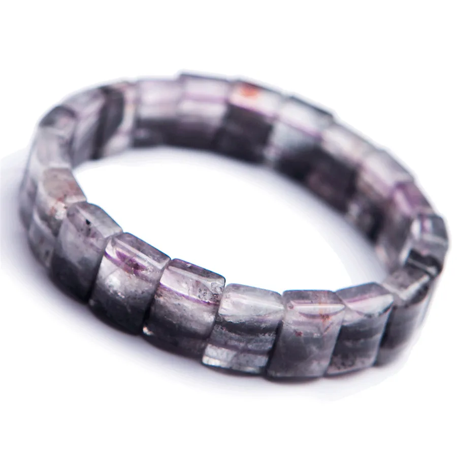 

Genuine Natural Auralite 23 Bracelets Bangles For Women Lady Stretch Crystal Rectangle Bead Natural Stone Bracelet