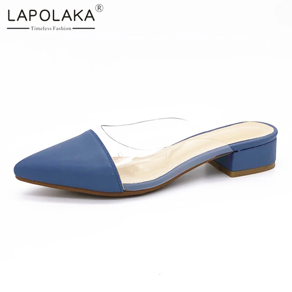 

Lapolaka New Fashion Dropship Slip On Summer Pumps Mules Woman Shoes Chunky Heels Hot Black Shoes Woman Mules Pumps Female