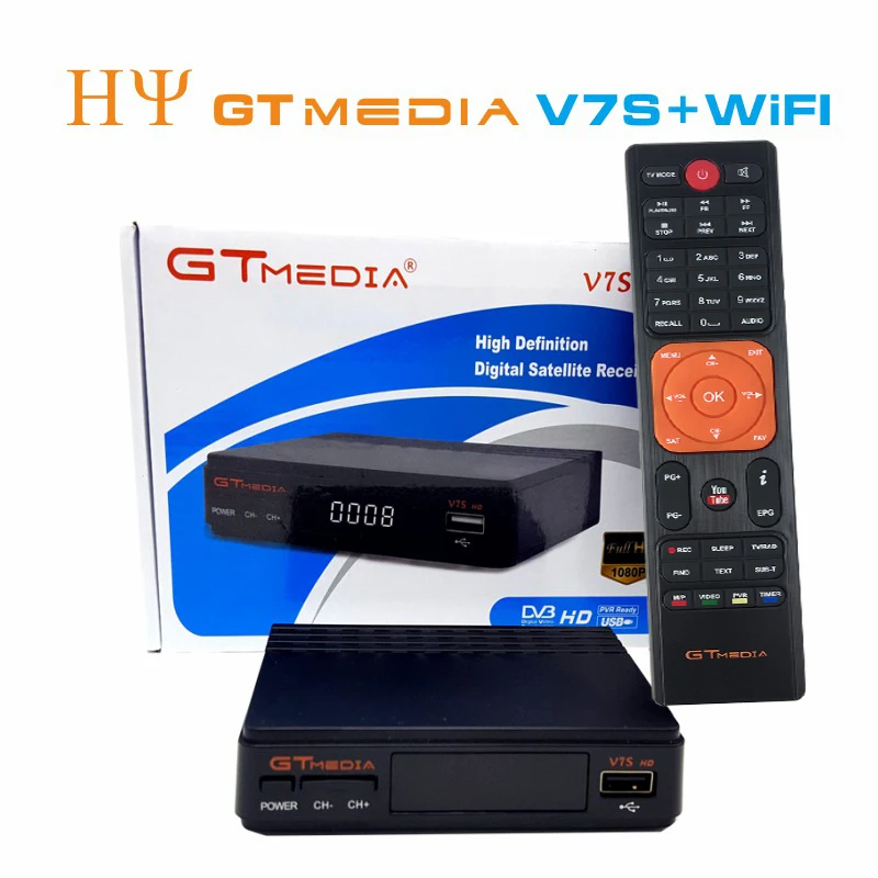 GTMEDIA V7S Freesat V7s 10 шт. wifi av-кабель DVB-S2 HD Youtube PowerVU CCaam Newcamd GTMEDIA V7S freesat v7s спутниковый ресивер