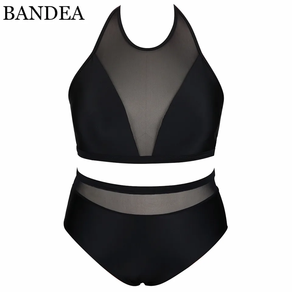 BANDEA Women Bikini Set Plus Size Swimwear Vintage Patchwork High Waist