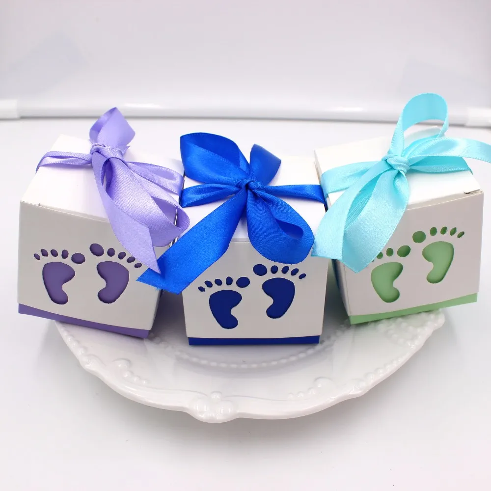 LEEFT 25pcs Baby Feet Candy Box Baby Shower Party Decoration Baby