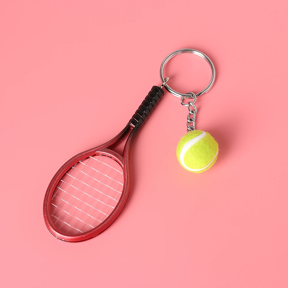 Брелок для ключей с мячом теннисной ракетки 6 цветов|bag accessories|ball keychainfashion keychain |
