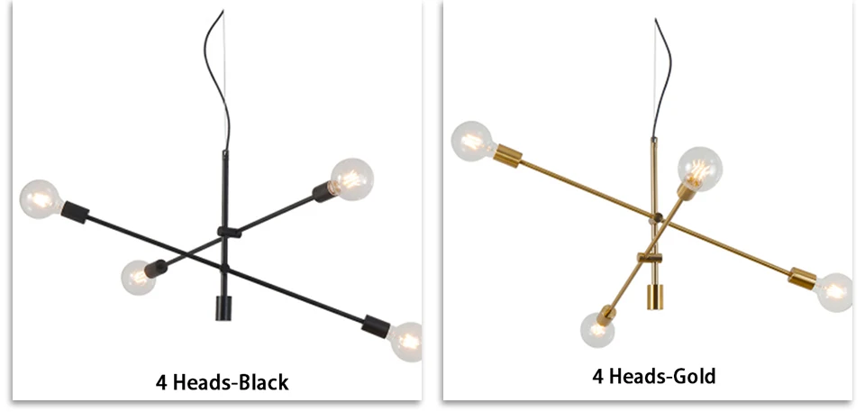 Современный подвесной светильник в скандинавском стиле, подвесной светильник, E27, подвесной светильник для гостиной, люстра, потолочный светильник, черный, золотой светодиодный светильник, промышленный Декор