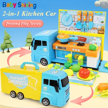 

Baby Shining Children Pretend Play Toys 2 In 1 Toy Set Luxury Simulation Car 36PCS Luxury Tool Cart Educational Toys for Baby