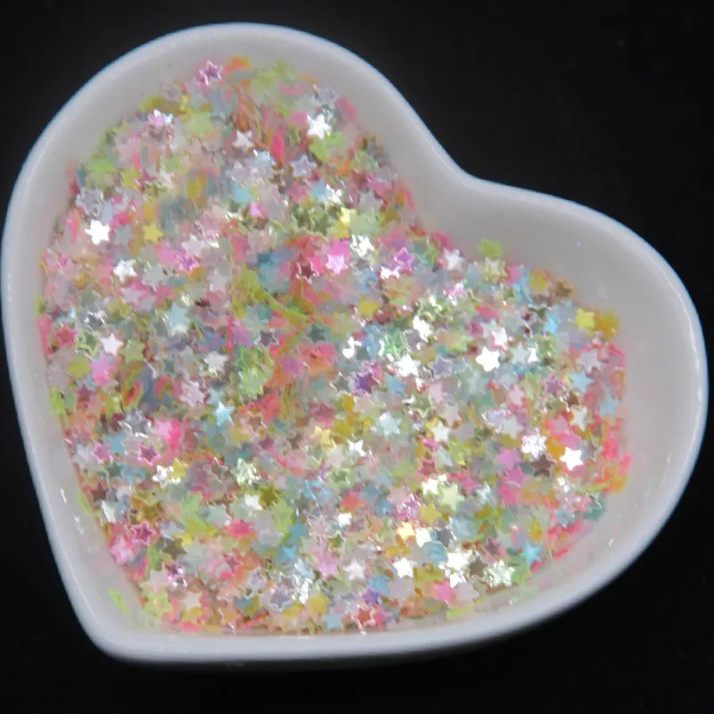 

Transparent mix 3mm star shape PVC loose Sequins Paillettes for Nail Arts manicure, wedding decoration confetti 10/20g