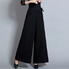 Хлопок белье Штаны для женщин большие размеры свободные штаны сплошной цвет Balck с эластичной талией женские брюки с высокой талией yys0511