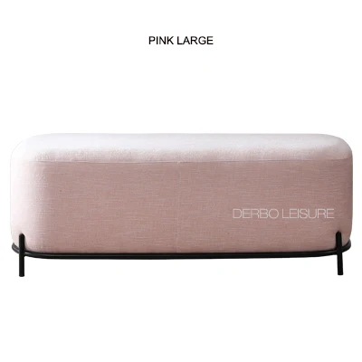 Pink Large Современный дизайн, модный роскошный цветной тканевый мягкий чехол с обивкой, для гостинной боковой Диванный обуви, меняющийся низкий табурет, скамейка, 1 шт - Цвет: Pink Large