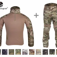 Военная тактическая одежда страйкбол охота EMERSON BDU Униформа Combat Gen2 рубашка и брюки колено локоть Pa мультикам черный AOR Лесной