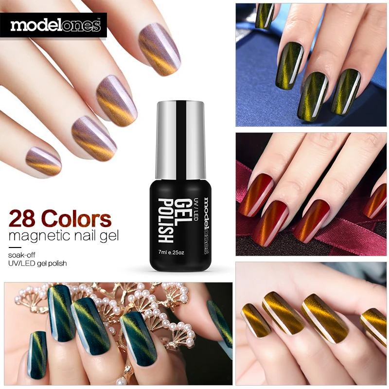Modelones 28 шт./лот полный набор магнитный эффект УФ гель для ногтей магнит кошачий