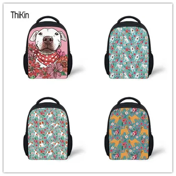 

THIKIN Kindergarten School Bags for Kids Girls Bull Terrier Printing Mini Shoulder Bag Baby Schoolbag Backpacks Children Satchel
