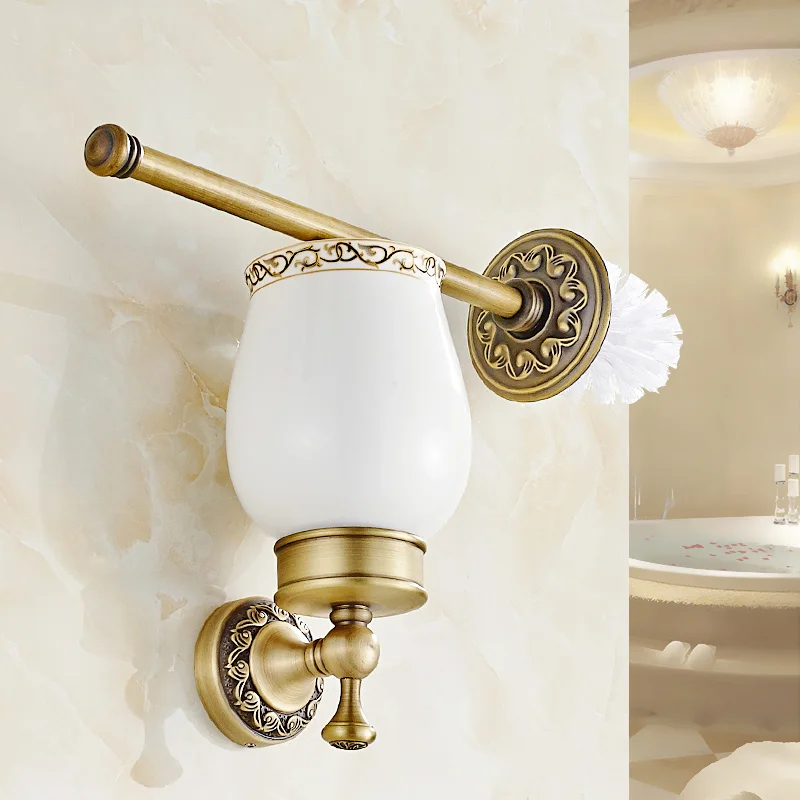 Европейский набор туалетных кистей медный держатель для ванной в античном стиле