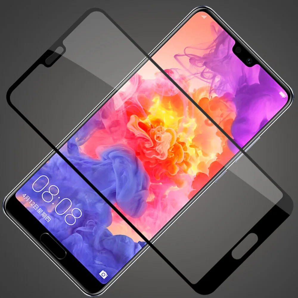 TOMKAS 5D Full Cover Glass For Huawei P20 Lite Tempered Glass For Huawei P10 Lite P20 Pro Glass Round Edge Screen Protector Film