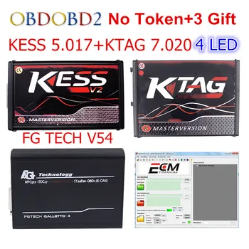 

Red KESS V5.017 V2.53+ 4 LED KTAG V7.020 V2.23 + FG TECH V54 0475 No Token KESS 5.017 + K-TAG K Tag 7.020 FGTECH ECU Programmer