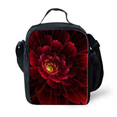 Модная сумка для ланча для женщин, дизайнерская сумка для пикника с цветочным принтом и принтом розы, теплоизоляционная женская сумка для ланча, тепловой мешок - Цвет: C0093G