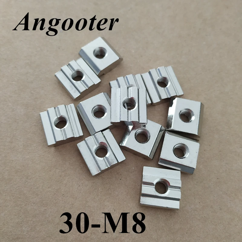 50pcs M8 T Nut 30 M8 Square Block Nut Sliding Hamme Nut For 3030 Series
