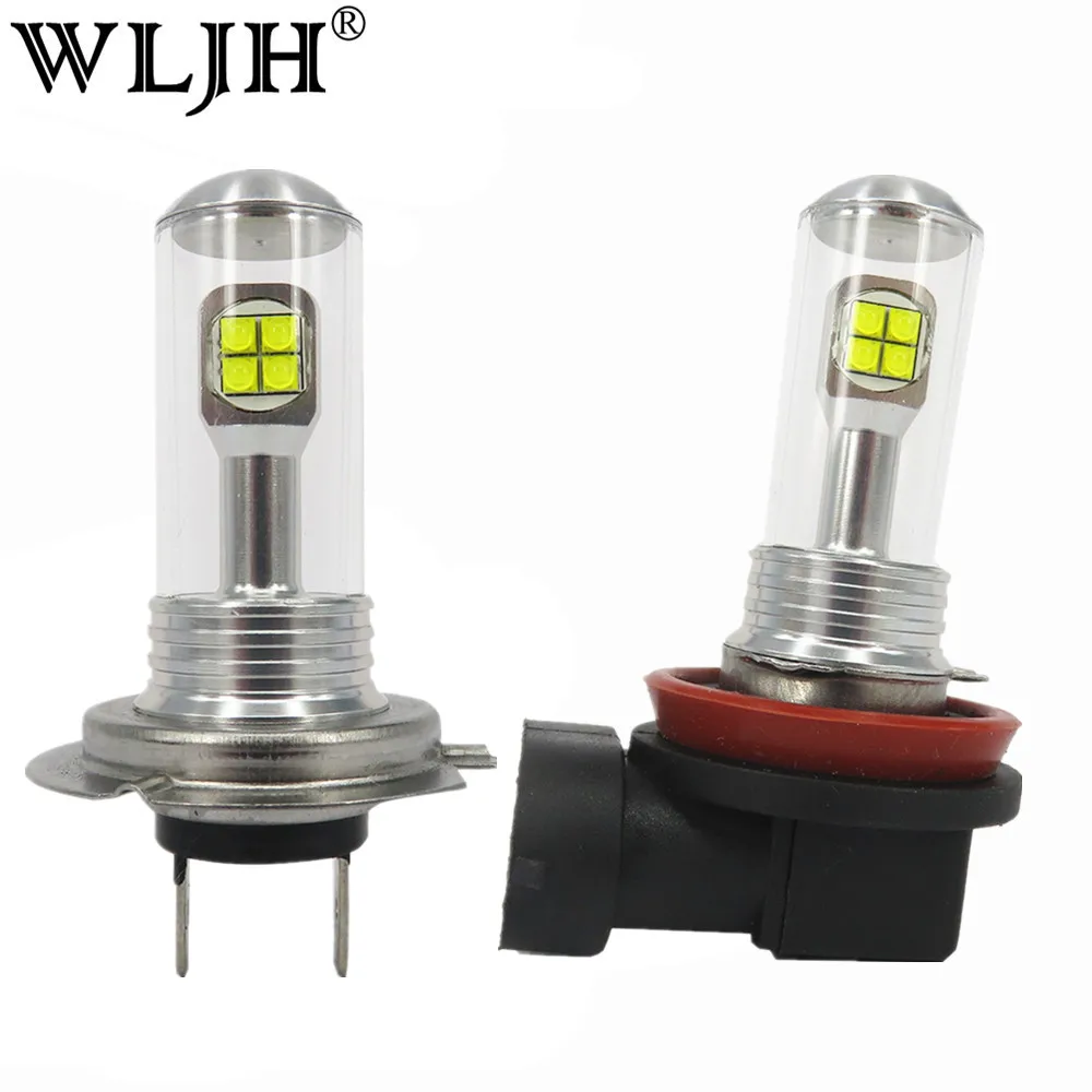 WLJH 2x Car Led T10 H7 H8 H9 H11 9006 881 LED 80W 2000LM Light Auto