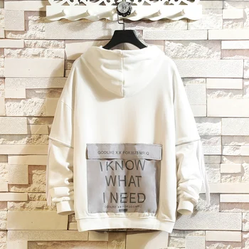 

2019 Spring New Men's Japanese Original Back Patch Pocket Design Drop Shoulder Loose Version Student Hooded Casual Pullover