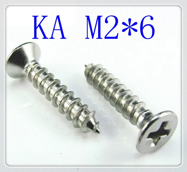 1000PCS KAM2*6 Steel With Nickel Plated Flat Head Phillips Countersunk Self tapping Screw /Electronic Screws/Micro | Обустройство