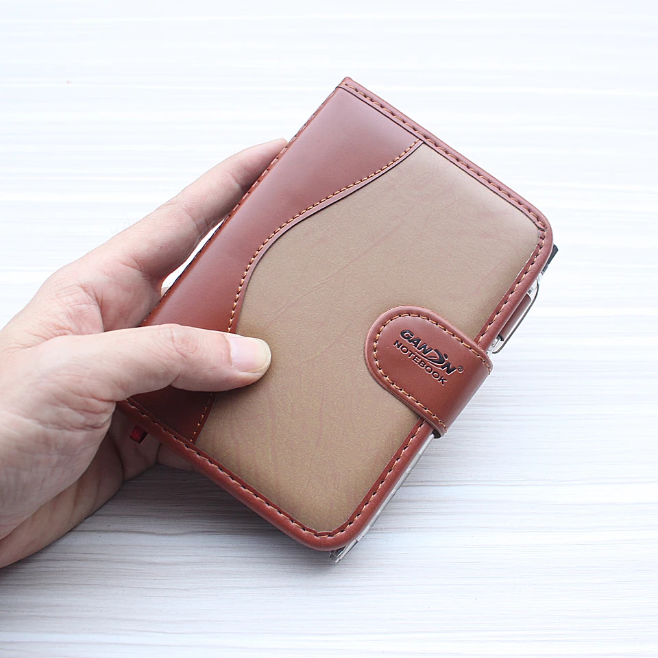 A6 small business notebook, retro style leather notebook, office