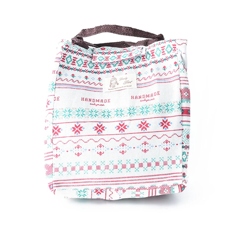 Cartoon Animals Canvas Thermal Food Picnic Lunch Bags Insulated Portable Lunch Bag For Women Kids Cooler Lunch Box Bag Tote