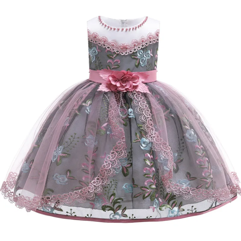 

Summer Lace Princess Dress for Formal Evening Wedding Gown Flower Girls Dress Children Clothing Kids Party For Girl Clothes