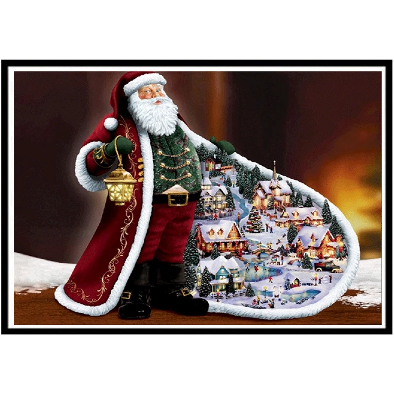 

3D DIY Diamond Round Diamond Christmas Old Man Tree Diamond Painting Embroidered Cross-stitch Rhinestone Mosaic Gift