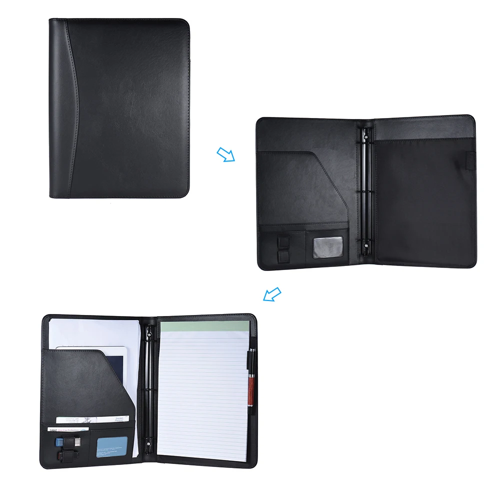 Профессиональный деловой портфель держатель для Портфолио для документов Органайзер А4 PU кожа с визитной карточкой U флэш-диск держатель