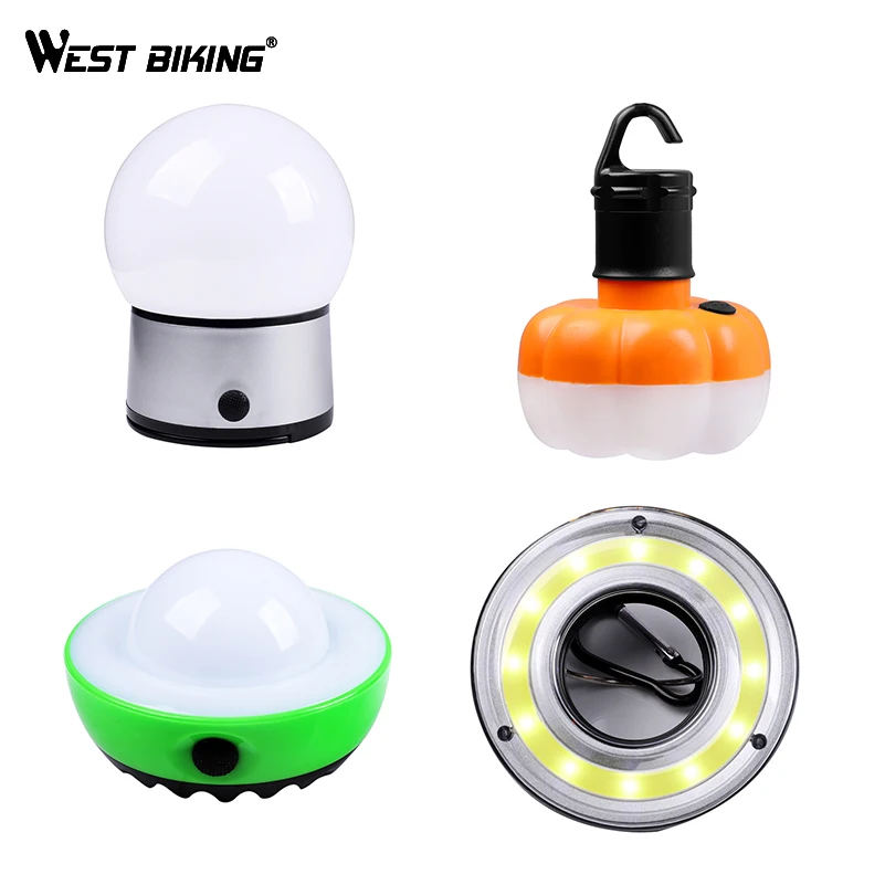 Perfect WEST BIKING Bike Lights Ultralight Mini LED Camping Lantern Waterproof Outdoor Tents Flashlight Night Hanging lamp Cycling Light 5