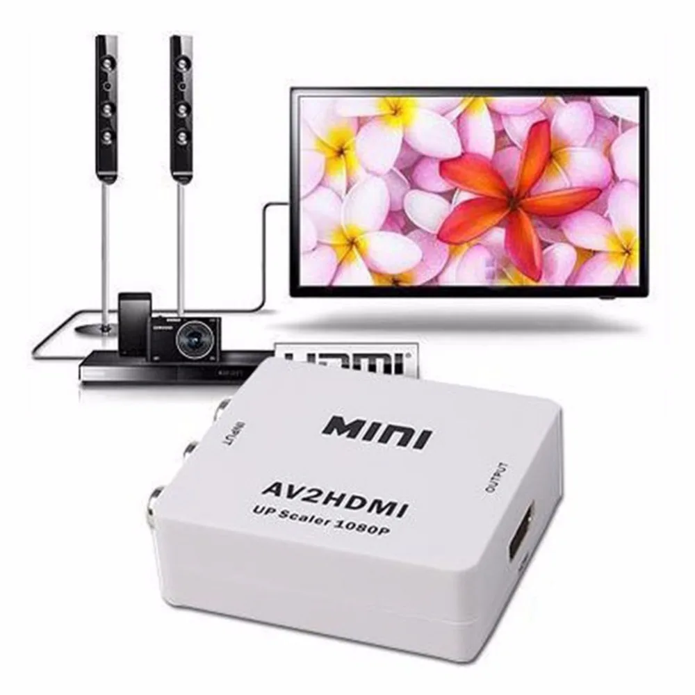 Мини AV в HDMI видео конвертер AV2HDMI 720p 1080p Upscaler адаптер sz|Кабели USB| |