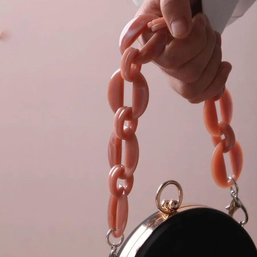 INS Acrylic Chains Bag Strap Shoulder Belt Resin Handbags Belt Purse Straps Handle Bag Accessories Bamboo Bag Acrylic Detachable