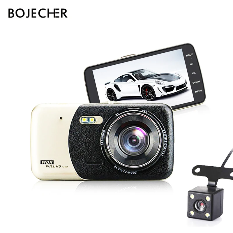 Car Dvr 4 Inch Car Camera FHD 1080P Dual Lens Dash Cam Rear View Camera Vehicle Video Recorder Night Vision RealTime Registrator Car Dvr 4 Inch Car Camera FHD 1080P Dual Lens Dash Cam Rear View Camera Vehicle Video Recorder Night Vision RealTime Registrator