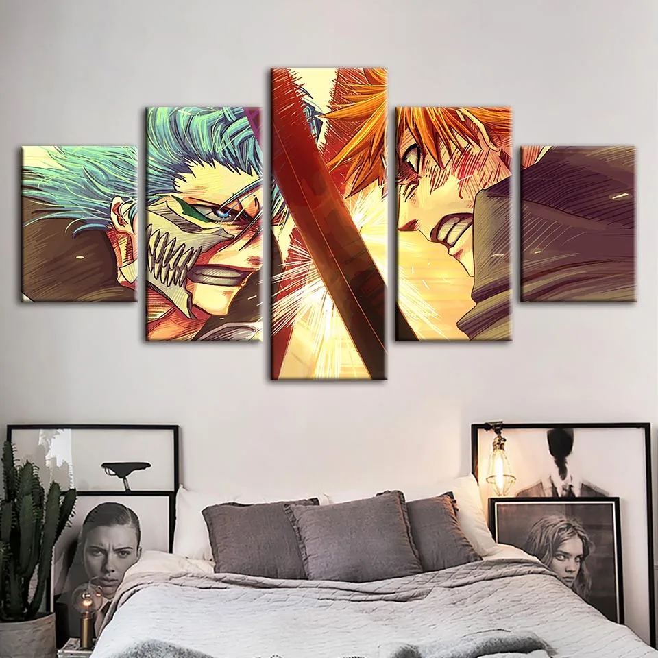 Настенное искусство HD принты холст отбеливатель Grimmjow Ichigo картина аниме