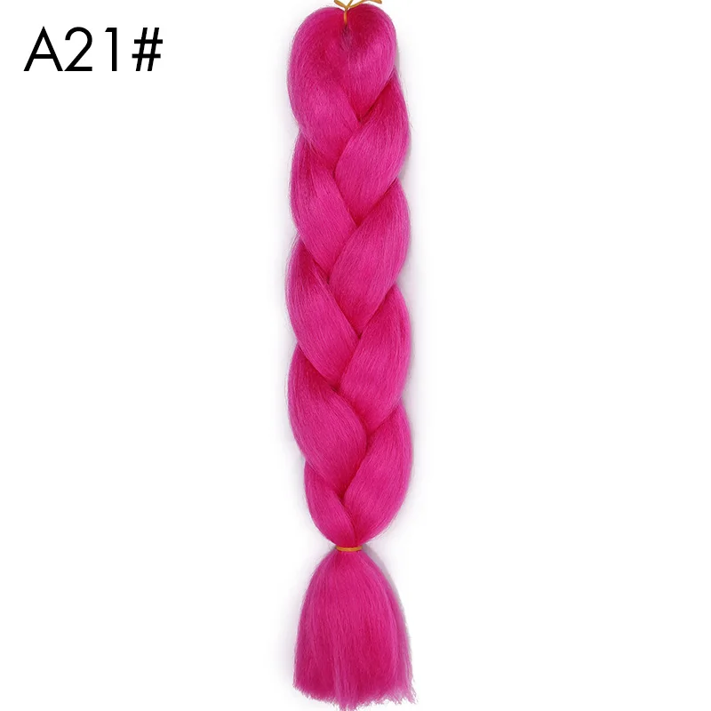 AISI, красивые плетеные волосы, 1 шт., 24 дюйма, огромные косички, прическа, 100 г/шт., синтетические волосы для наращивания с эффектом омбре, черный, коричневый, красный, розовый - Цвет: #613