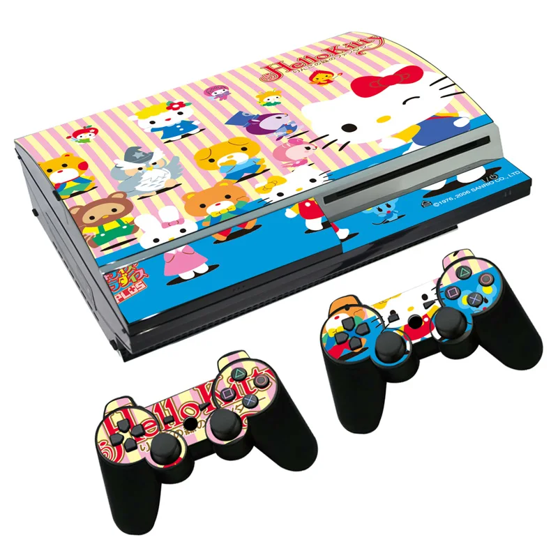 Hello kitty наклейка для PS3 Fat playstation 3 консоль и контроллеры для PS3 Skins Наклейка виниловая пленка