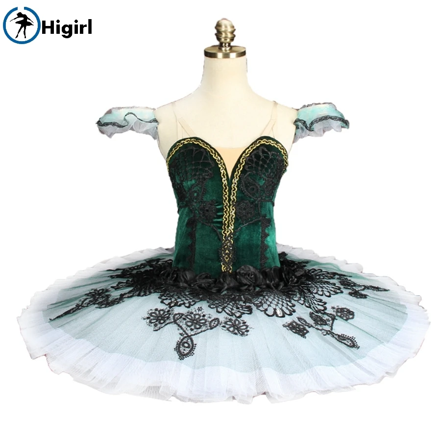 Adult and child green professional ballet tutu  Fairy Doll Ballerina Competition Professional Ballet Stage Costum BT9144B