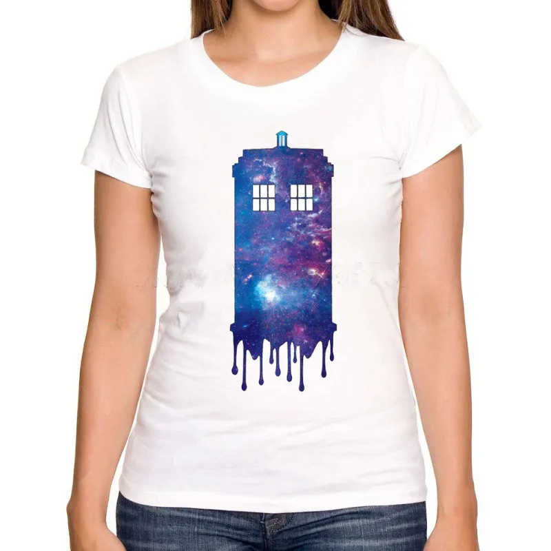 Women-casual-slim-customized-t-shirt-galaxy-police-box-DR-WHO-design-lady-fashion-tops-novelty