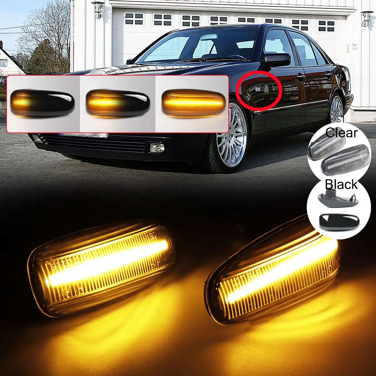 

2x Led Flowing Car Turn Signal Light Dynamic Side Maker Light Repeater Indicators Lamp for MERCEDES SPRINTER/CLASSIC 208-414