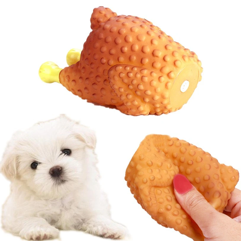 Dog Toys For Small Large Dogs Cats 1PC Pet Squeak Toys Rubber Roast