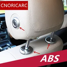 CNORICARC Chrome ABS Car Head pillow adjustment button Trim sequins for Mercedes Benz New C class