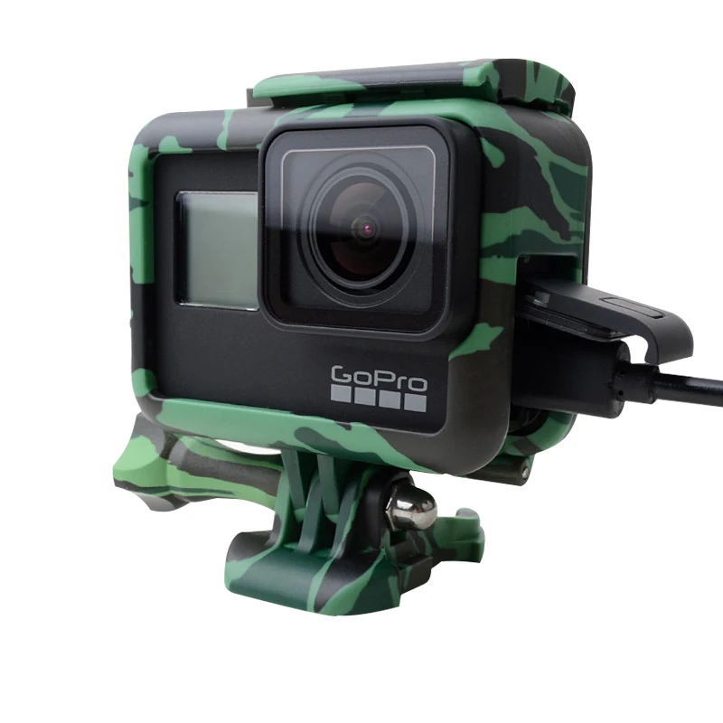 Для Gopro рамка Корпус защитный корпус армейский зеленый+ одиночный винт+ Базовое крепление для Go Pro Hero 5 6 7 черный Новые аксессуары