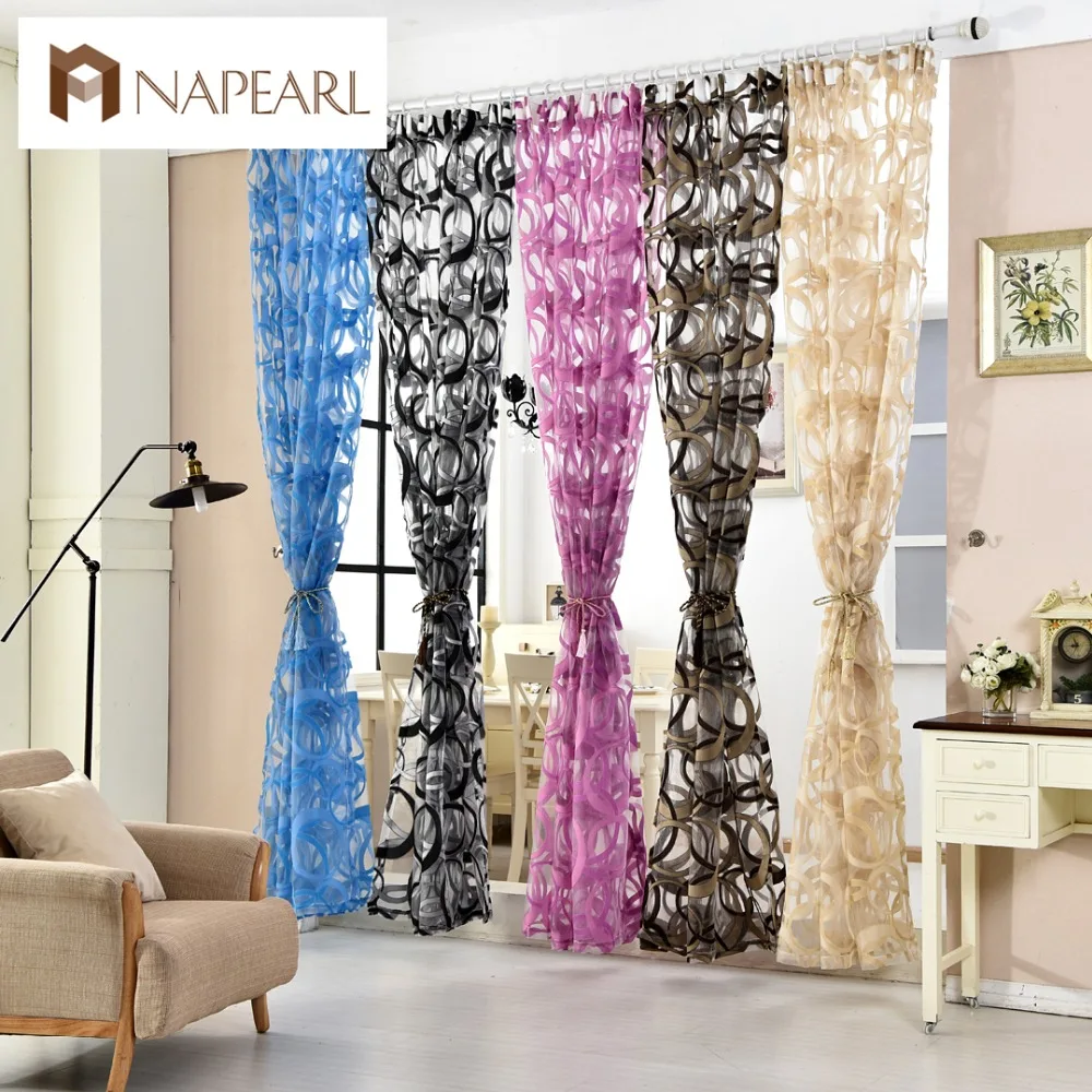

NAPEARL 1 Piece Modern organza transparent tulle curtains window treatments sheer panel curtains for living room endless design